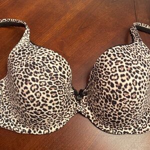 Body by Victoria full coverage lightly lined underwire bra 34D leopard print